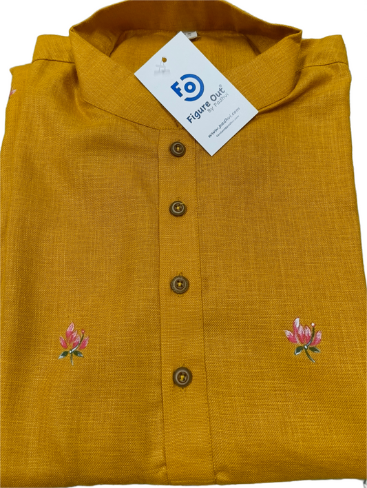 Hand-Painted Cotton Blend Kurta for Men