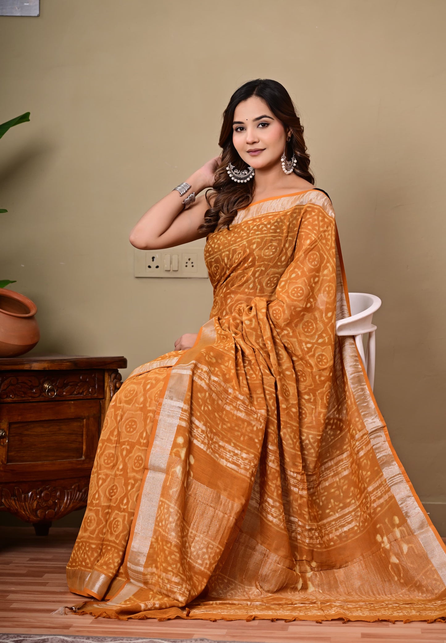 Handblock Saree