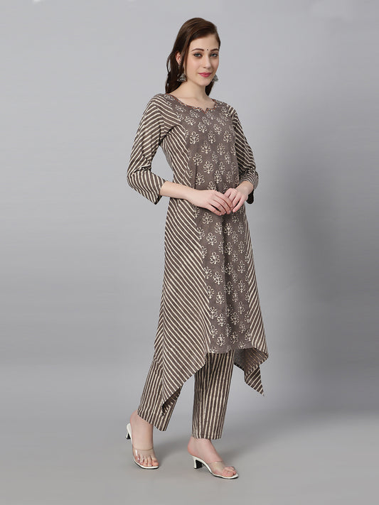 Handblock Kurti Set
