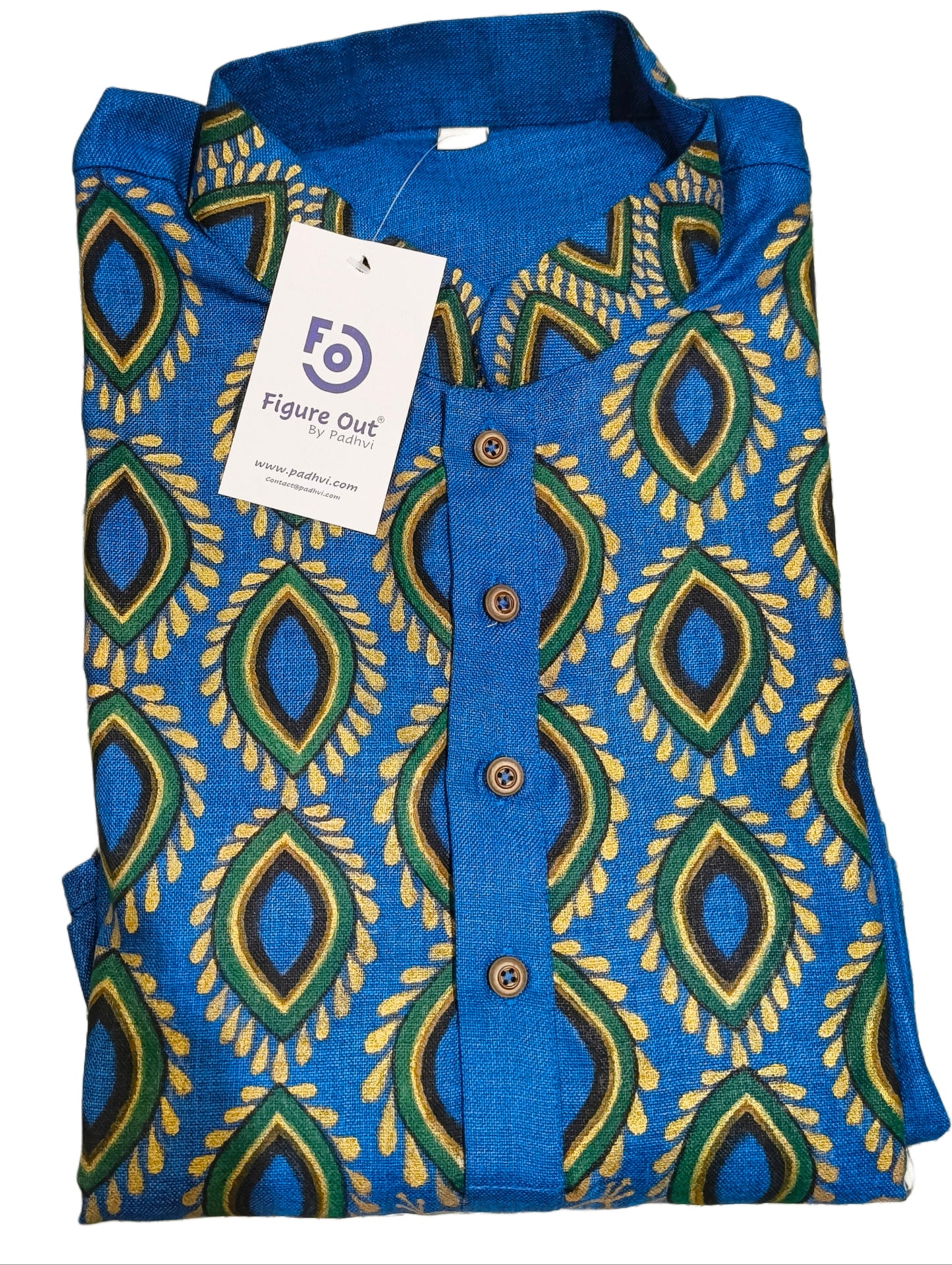 Hand-Painted Cotton Blend Kurta for Men