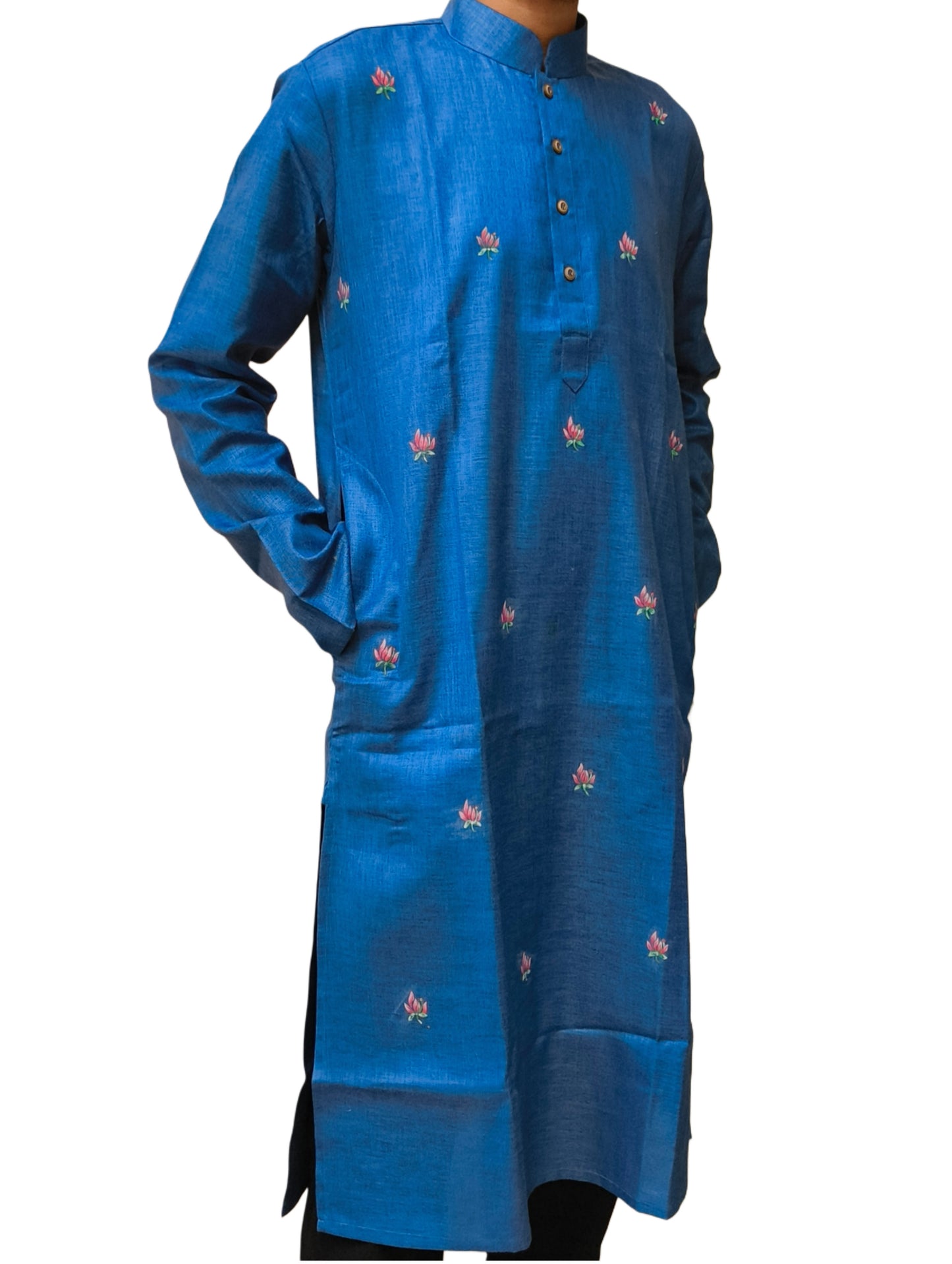 Hand-Painted Cotton Blend Kurta for Men