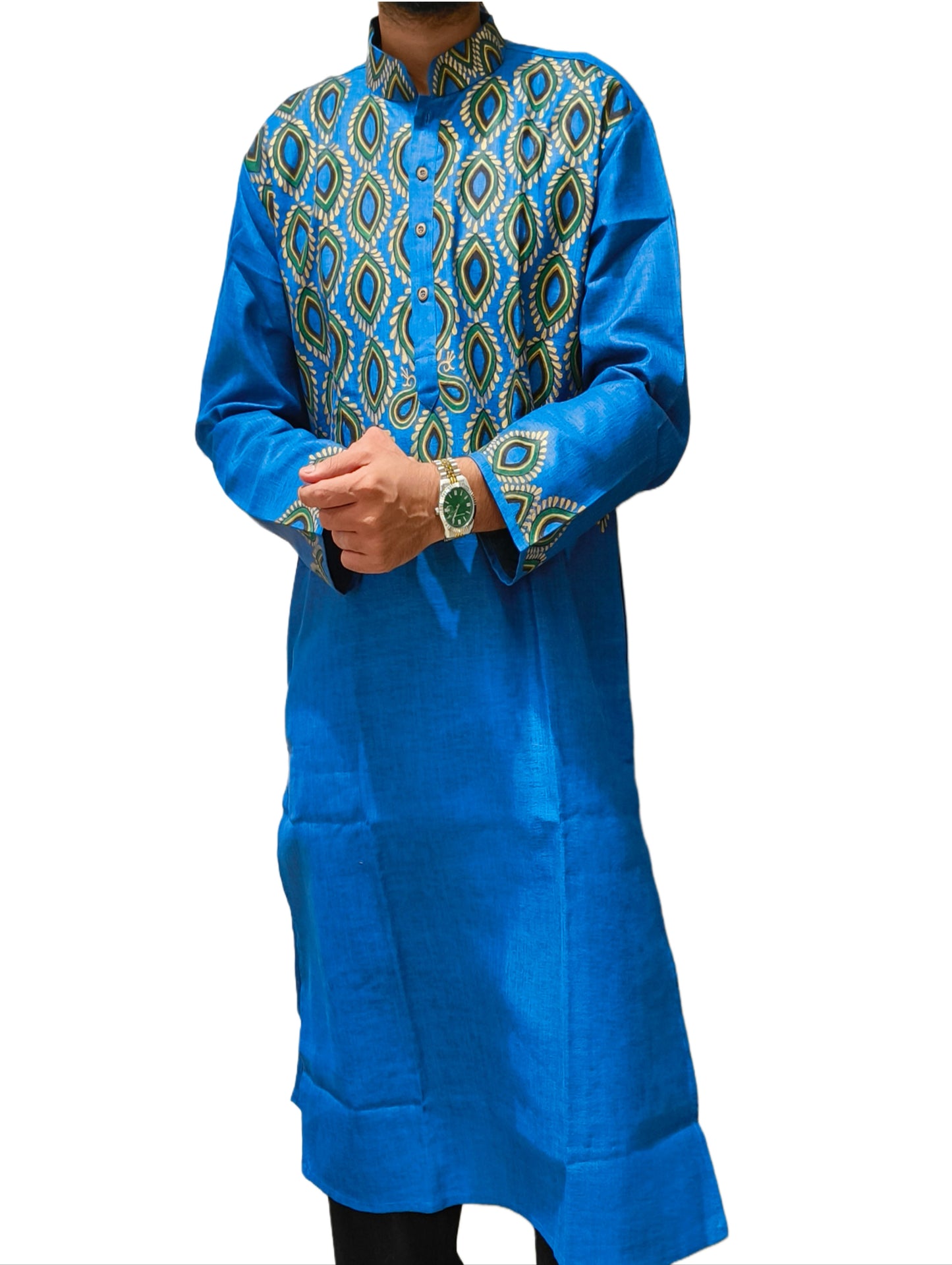 Hand-Painted Cotton Blend Kurta for Men