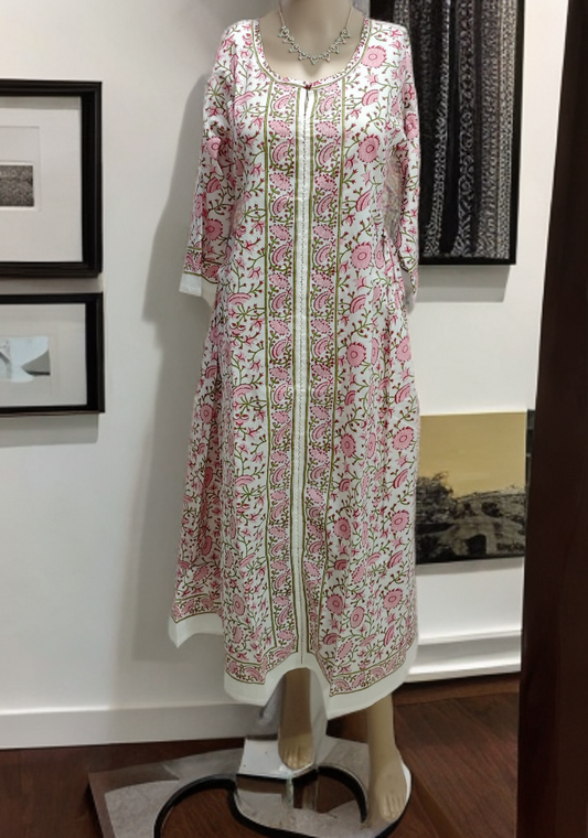 Handblock Long kurti