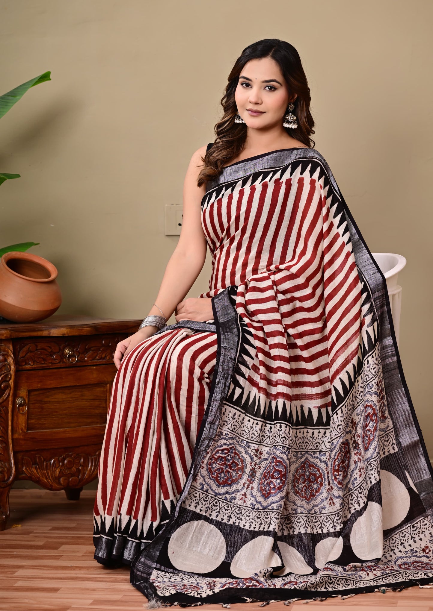 Handblock Saree