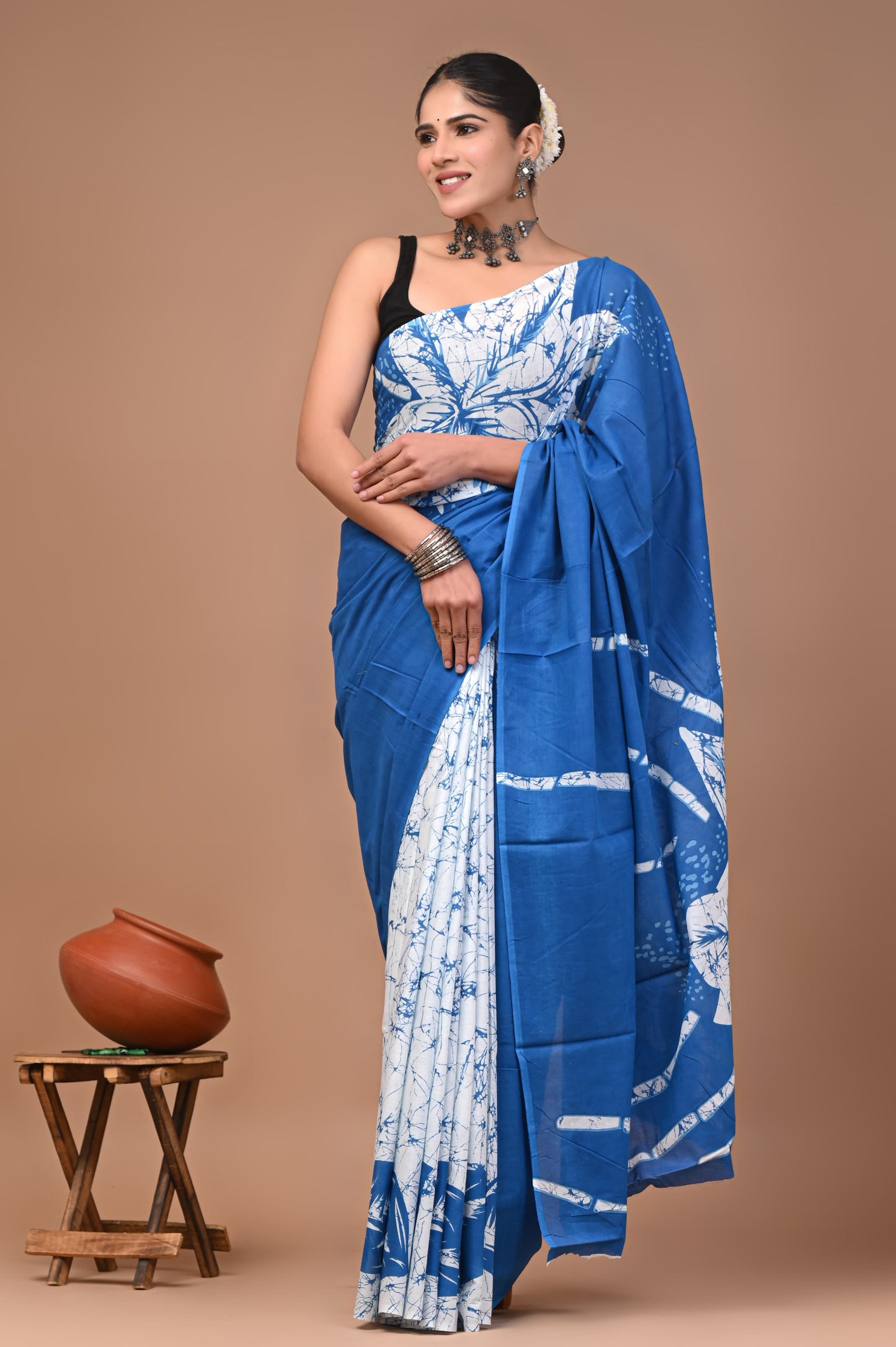 Handblock Saree