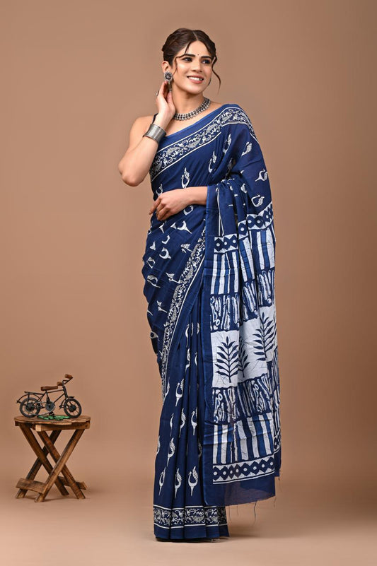 Handblock Saree