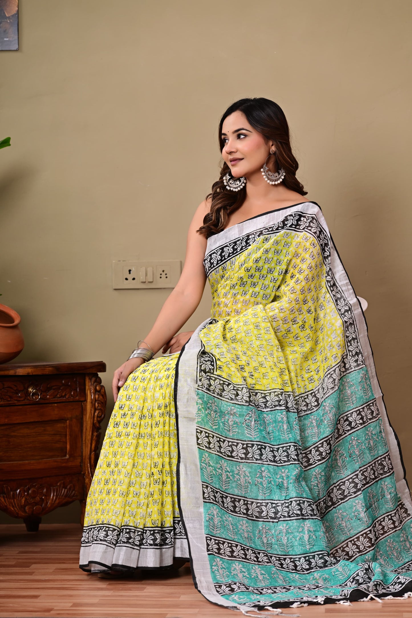 Handblock Saree