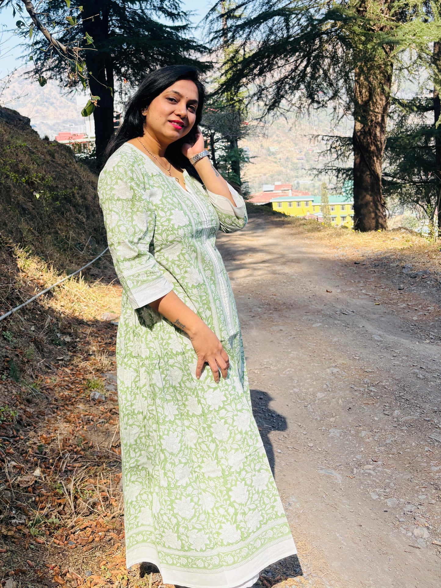 Handblock Long Kurti