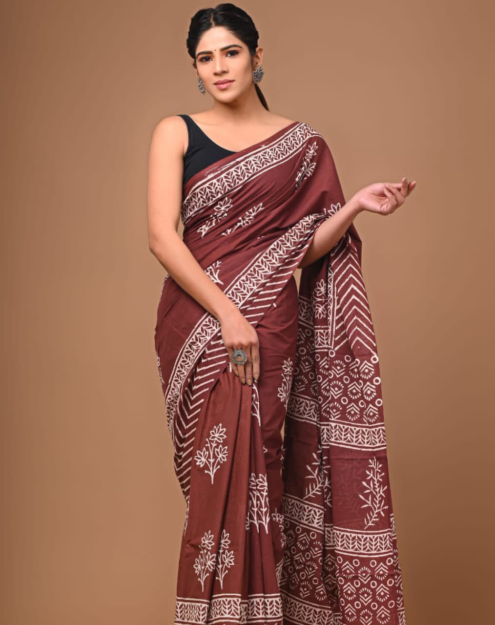 Handblock Saree