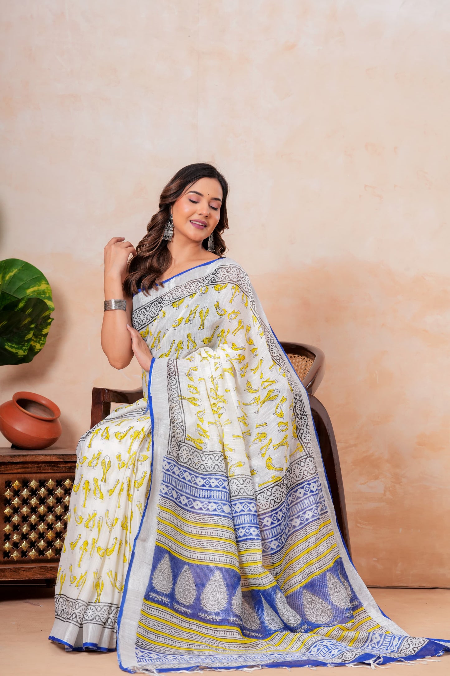 Handblock Saree