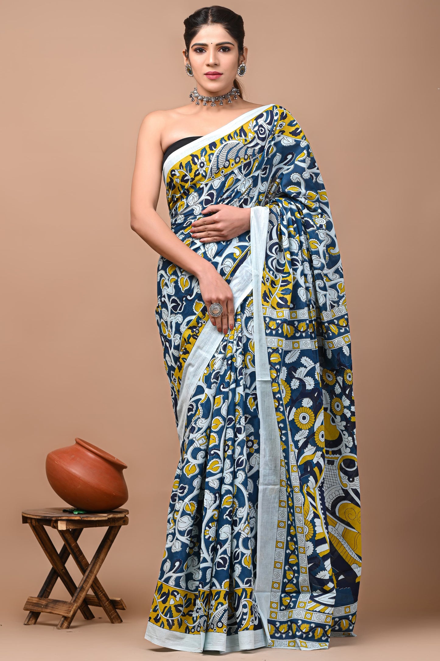 Handblock Saree
