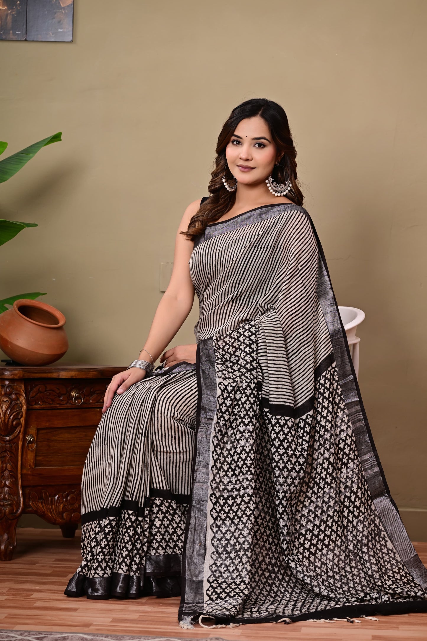 Handblock Saree