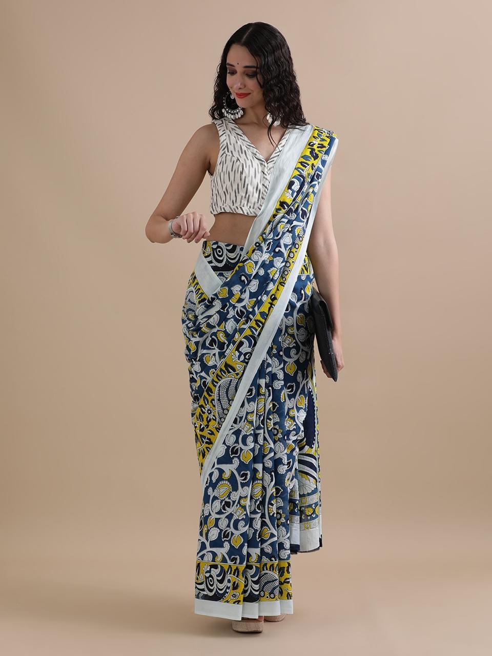 Handblock Saree
