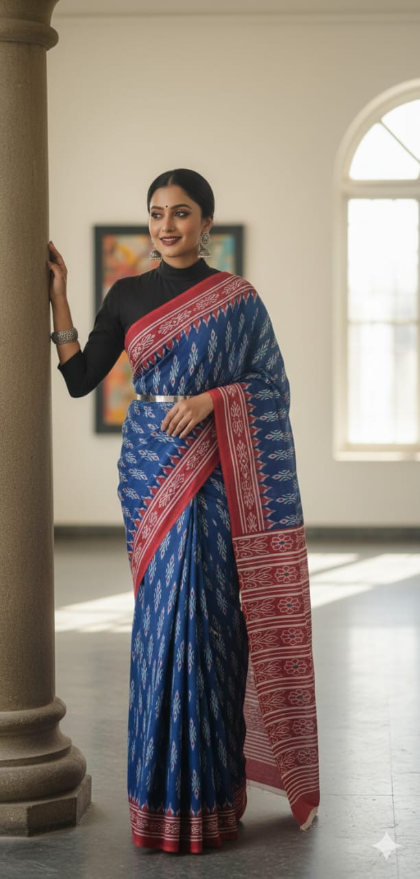 Handblock Saree