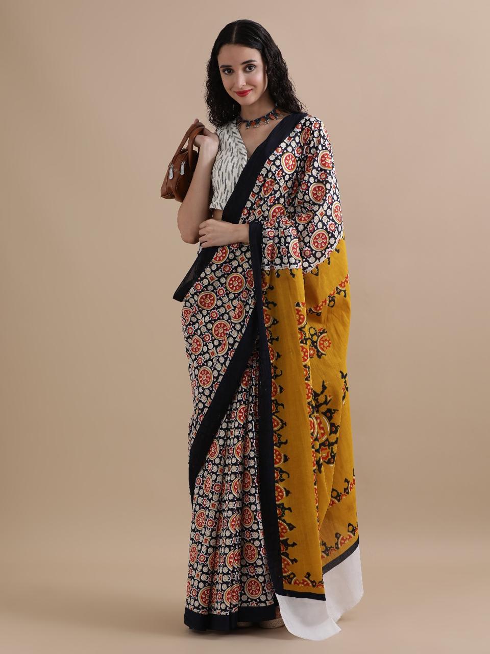 Handblock Saree